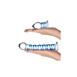 Glas Double Penetration Glass Swirly Dildo &amp; Butt Plug Set 2 Pcs -Sex Spielzeug Laden glas double penetration glass swirly dildo butt plug set 2 pcs5