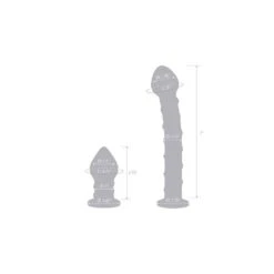 Glas Double Penetration Glass Swirly Dildo &amp; Butt Plug Set 2 Pcs -Sex Spielzeug Laden glas double penetration glass swirly dildo butt plug set 2 pcs7