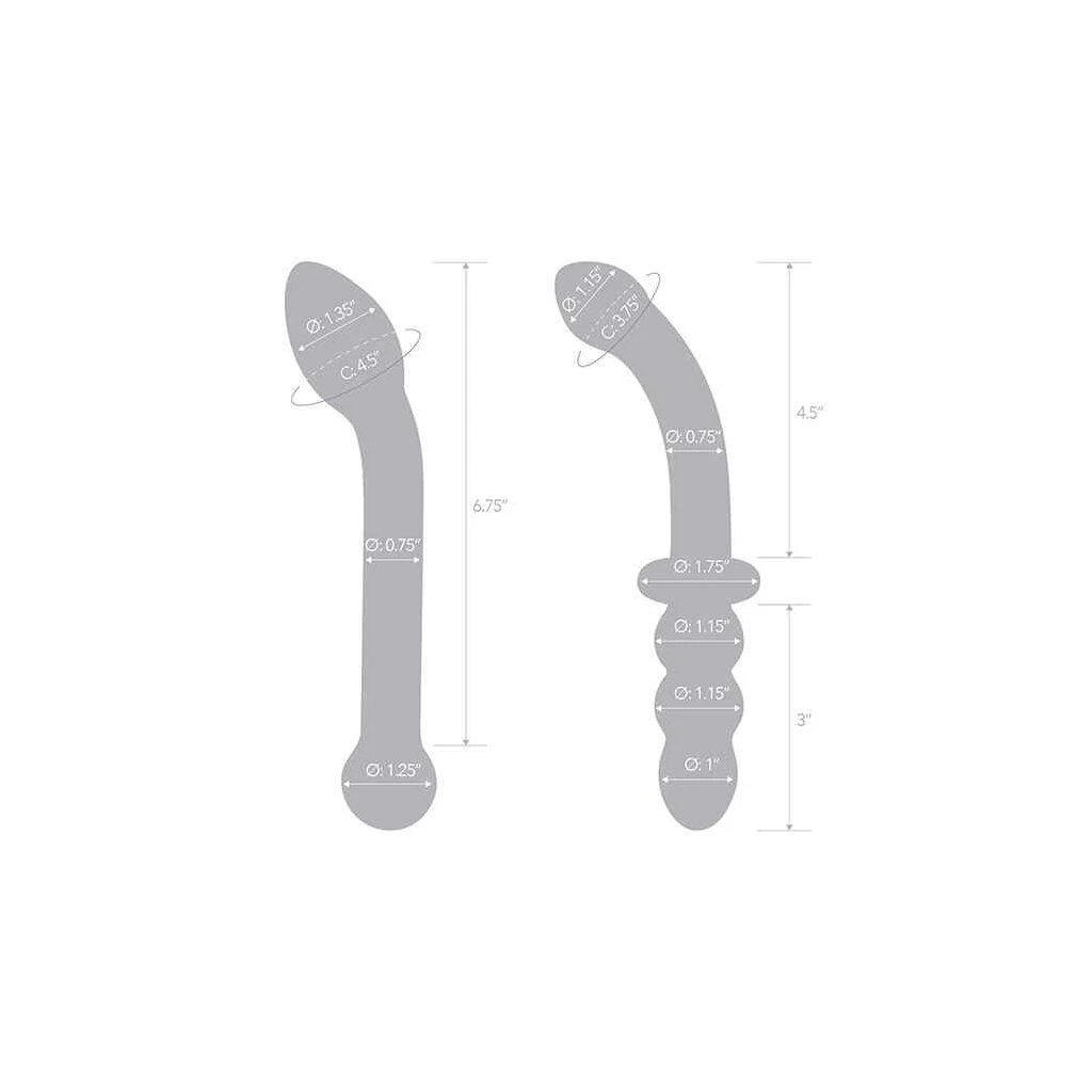 Glas G-Spot Pleasure Glass Dildo Set 2 Pcs 9 Glas G-Spot Pleasure Glass Dildo Set 2 Pcs – Bild 7