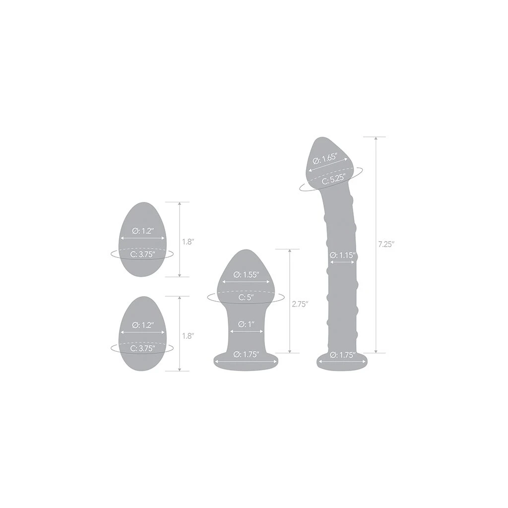 Glas Mr. Swirly 4 Pc Set With Glass Kegel Balls & Butt Plug 9 Glas Mr. Swirly 4 Pc Set With Glass Kegel Balls & Butt Plug – Bild 7