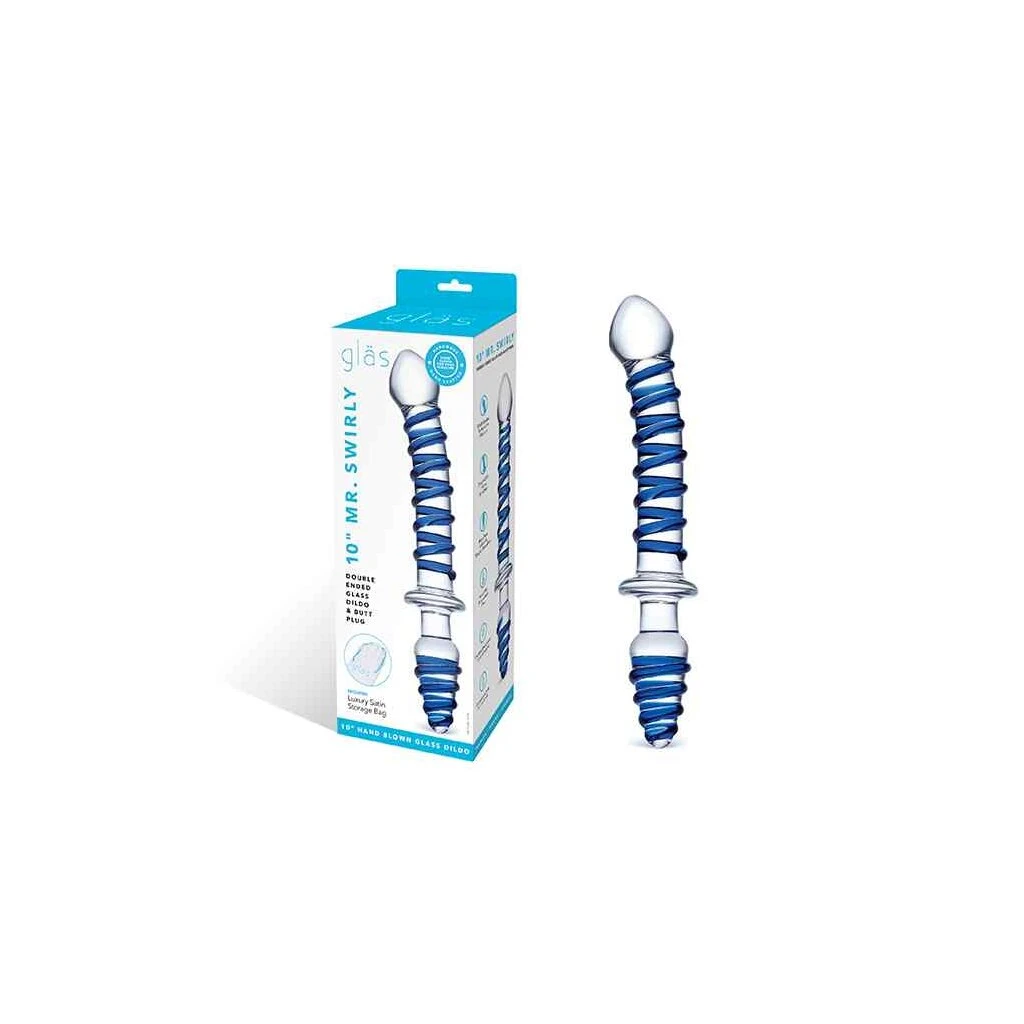 Glas - Mr. Swirly Double Ended Glass Dildo & Butt Plug 4 Glas - Mr. Swirly Double Ended Glass Dildo & Butt Plug – Bild 2