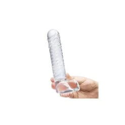 Glas Realistic Ribbed Glass G-Spot Dildo With Balls -Sex Spielzeug Laden glas realistic ribbed glass g spot dildo with balls4