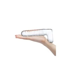 Glas Realistic Ribbed Glass G-Spot Dildo With Balls -Sex Spielzeug Laden glas realistic ribbed glass g spot dildo with balls5