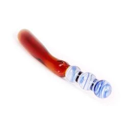 Glass Dildo Blue &amp; Amber Curves -Sex Spielzeug Laden glass dildo blue amber curves3