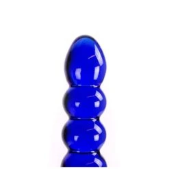 Glass Dildo Blue Balls &amp; O-ring -Sex Spielzeug Laden glass dildo blue balls o ring3