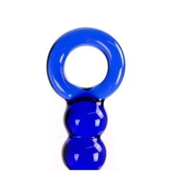 Glass Dildo Blue Balls &amp; O-ring -Sex Spielzeug Laden glass dildo blue balls o ring4