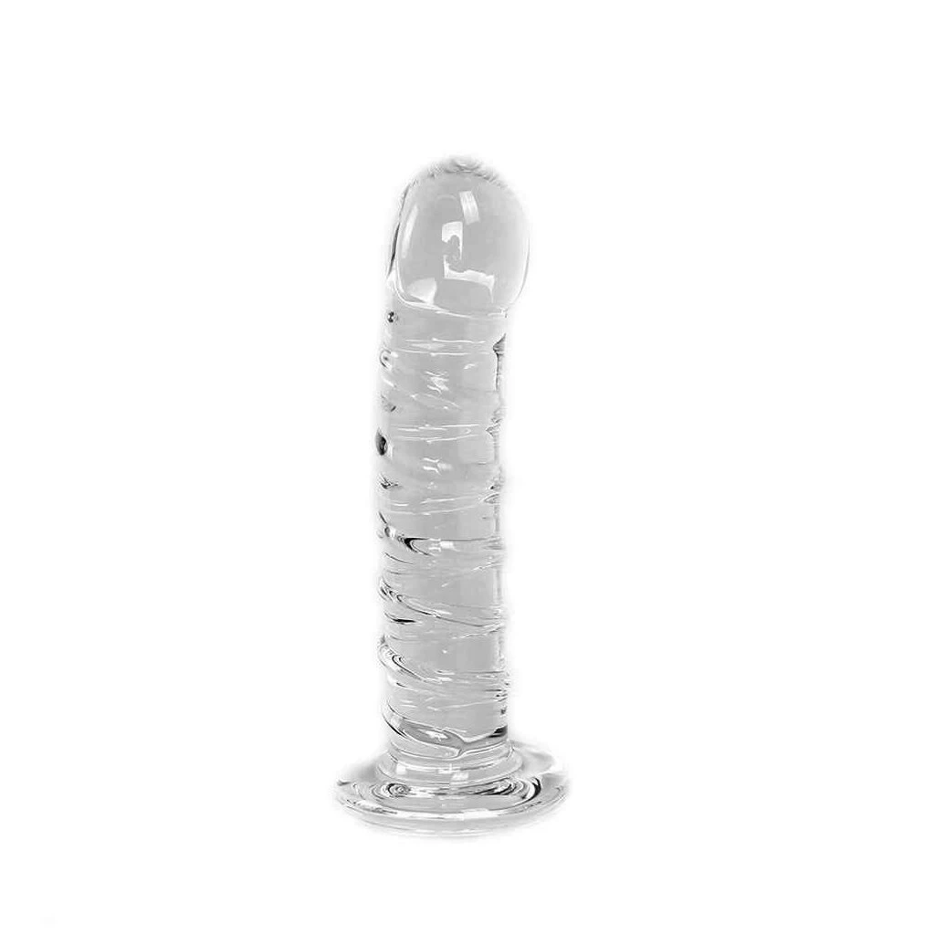Glass Dildo Clear Penis Swirl 3 Glass Dildo Clear Penis Swirl