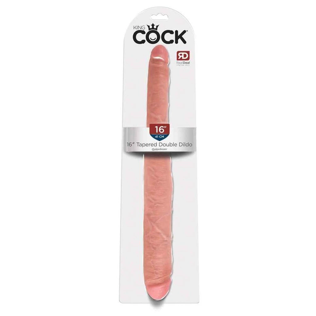 King Cock 16" Tapered Double Dildo Flesh 3 King Cock 16" Tapered Double Dildo Flesh