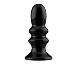 Ribbly - Glass Vibrator - With Suction Cup And Remote - Rechargeable - 10 Speed - Black -Sex Spielzeug Laden ribbly glass vibrator with suction cup and remote rechargeable 10 speed black3