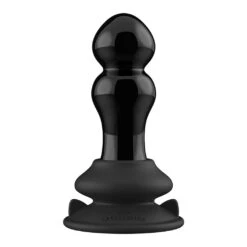 Rimly - Glass Vibrator - With Suction Cup And Remote - Rechargeable - 10 Speed - Black